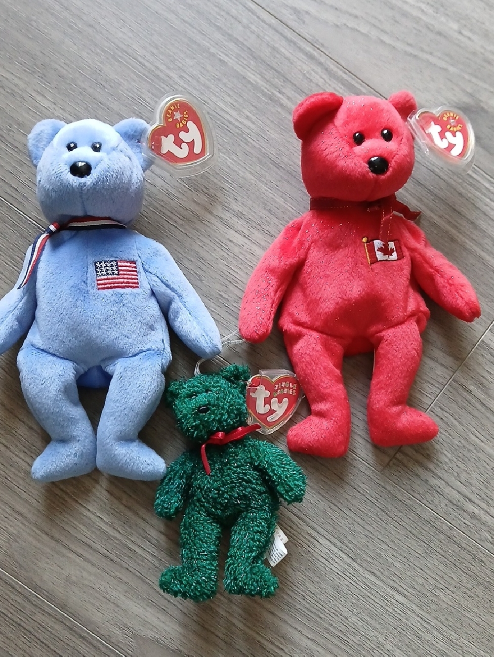 ♥️Beanie Baby Bears Trio - Pierre America 2001 Holiday Jingle